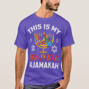 Hanukkah Pajamas Holiday Menorah Joke Spaß Funny T-Shirt