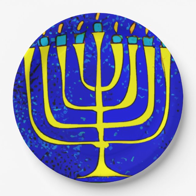 Hanukkah Pappteller (Vorderseite)
