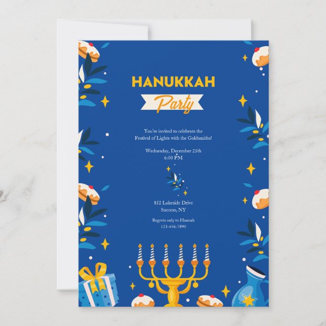 Hanukkah-Party Einladungen (Vorderseite)
