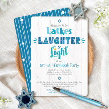 Hanukkah Party Latke Laughter Light Rustikale Mode