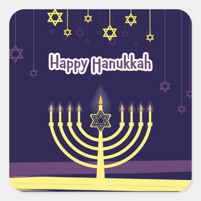 Hanukkah Party liefert Geschenkkleber Quadratischer Aufkleber (Vorderseite)