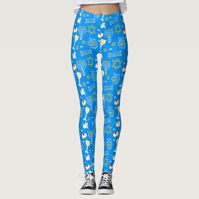 Hanukkah Pattern Leggings (Vorderseite)
