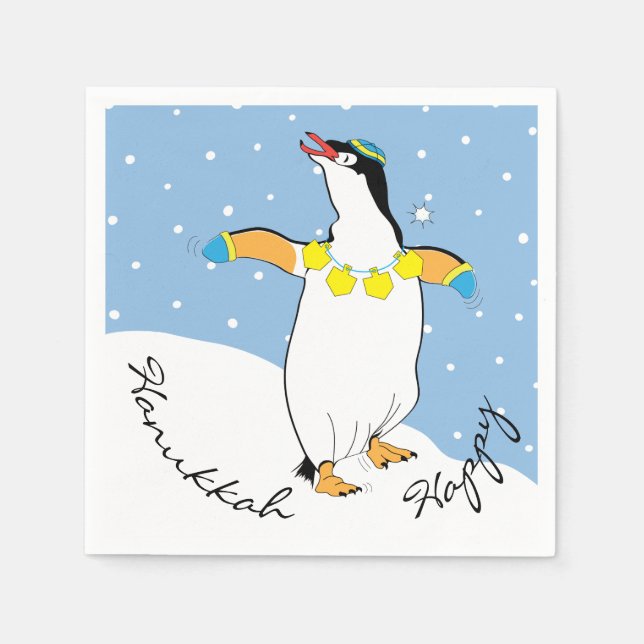 Hanukkah Penguin Party Serviette (Vorderseite)