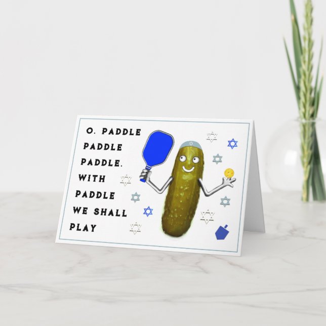 Hanukkah Pickleball Cards Feiertagskarte (Vorderseite)