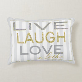 Hanukkah Pillow "Live Laugh Liebe a Latke" Zierkissen