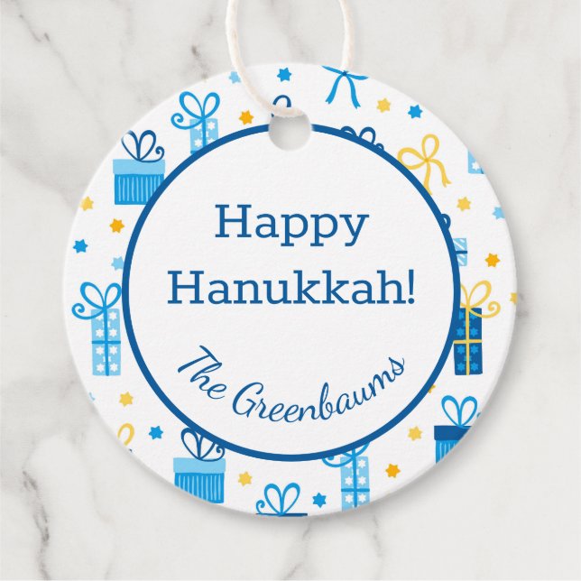Hanukkah präsentiert Geschenktag Geschenkanhänger (Vorderseite)