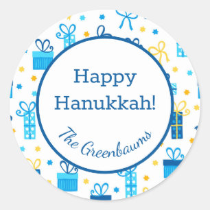 Hanukkah Presents Runder Aufkleber
