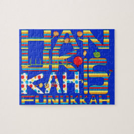 Hanukkah Puzzle für Kinder/Bl "Hanukkah ist Funukk