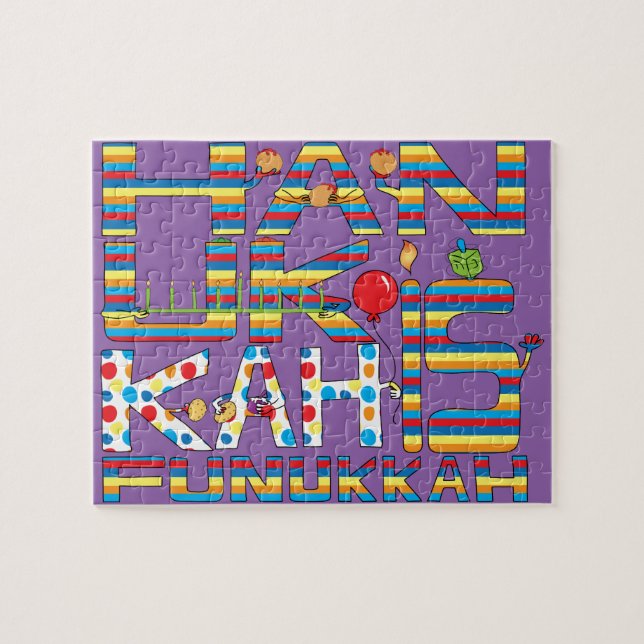 Hanukkah Puzzle für Kinder "Hanukkah ist Funukkah" (Horizontal)