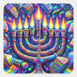 Hanukkah Quadratischer Aufkleber