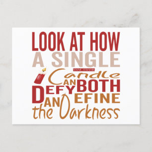 Hanukkah Quotes Ankündigungspostkarte