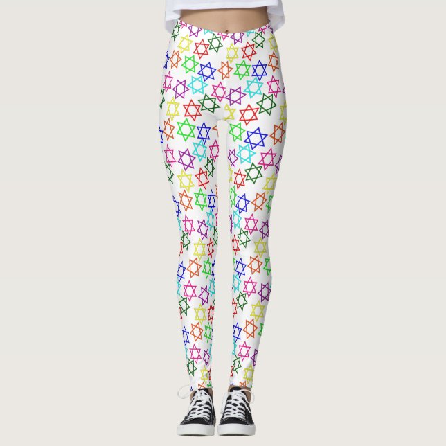 hanukkah Regenbogenstern Leggings (Vorderseite)