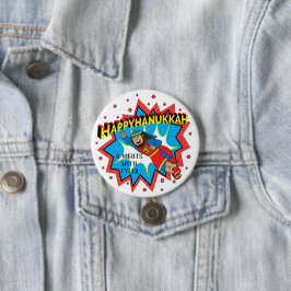 Hanukkah Round Button, Personalize Judah Maccabee Button