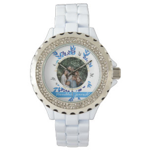 Hanukkah Sameach Einfaches Hanukkah-Foto Armbanduhr