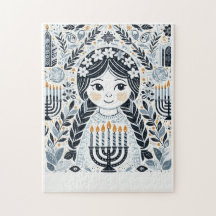 Hanukkah Sameach Glow Puzzle: Piece Together Festi