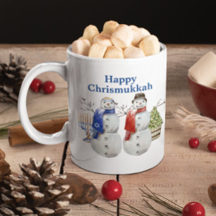Hanukkah Schneemann Christmas Chrismukkah   Kaffeetasse