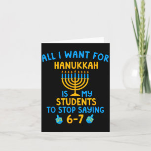 Hanukkah-Schüler sagen 6-7 67 Sechs Sieben Hebräis Karte