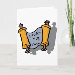 Hanukkah Scroll Grußkarten Feiertagskarte<br><div class="desc">Für Ihre hanukkah Feier ist dieses Design einfach perfekt. Es ist eine hanukkah-Schriftrolle. Das Design hat die Schriftrolle teilweise geöffnet und Sie können einige der Schriften auf der Schriftrolle sehen. Es ist ein sehr effektives Aussehen. Dieses hanukkah Scrolldesign sieht auf diesen Grußkarten großartig aus</div>