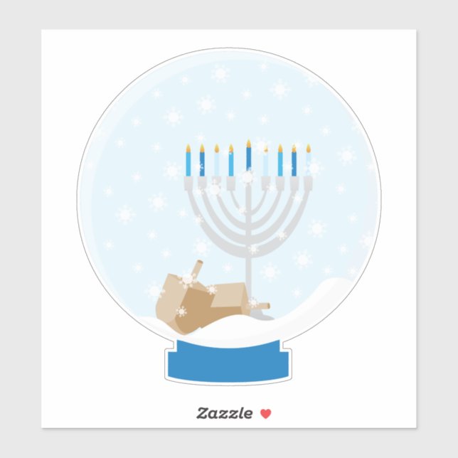 Hanukkah Snow Globe Aufkleber (Blatt)