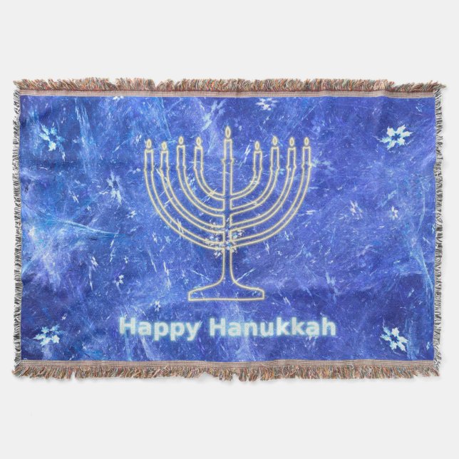 Hanukkah Snowstorm Menorah Decke (Vorderseite)