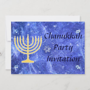 Hanukkah Snowstorm Menorah Einladung