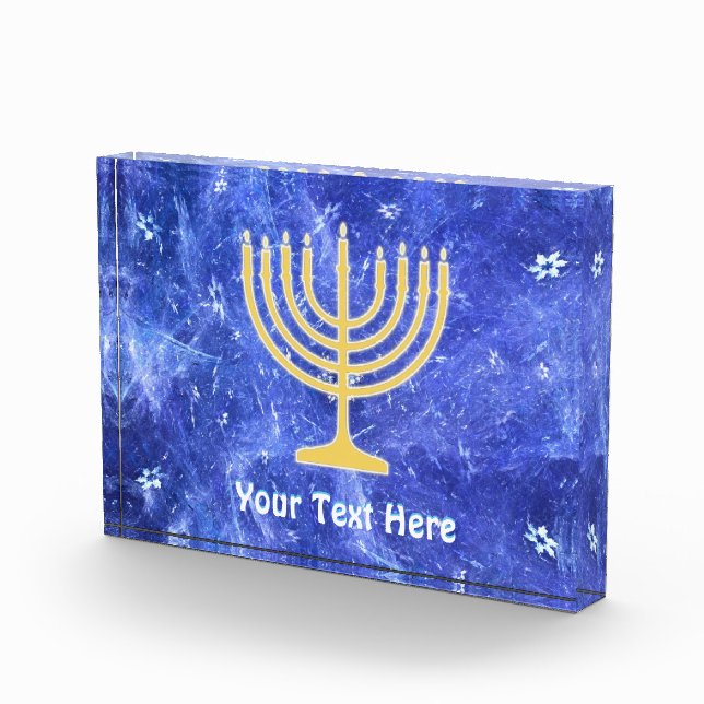 Hanukkah Snowstorm Menorah Fotoblock (Rechts)