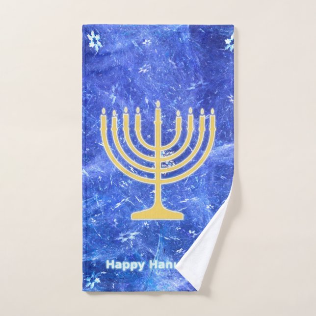 Hanukkah Snowstorm Menorah Handtuch (Handtuch)