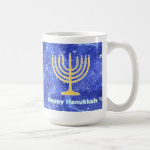 Hanukkah Snowstorm Menorah Kaffeetasse