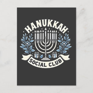 Hanukkah Social Club Funny Jewish Hanukkah Einladungspostkarte