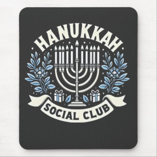 Hanukkah Social Club Funny Jewish Hanukkah Mousepad