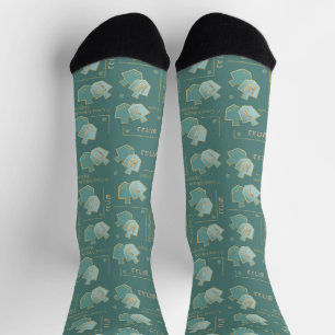 Hanukkah-Socken "Türkis Dreidels" Socken