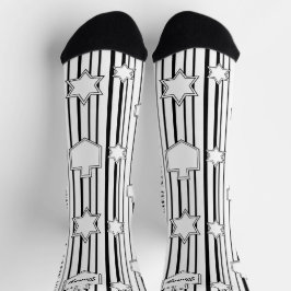 Hanukkah Socks "Dreidels and Stars" Socken