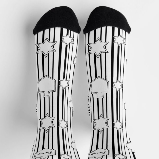 Hanukkah Socks "Dreidels and Stars" Socken (Oben)