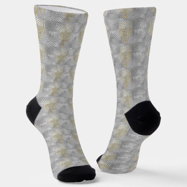 Hanukkah Socks "Elegant Menorahs" Socken (Gewinkelt)