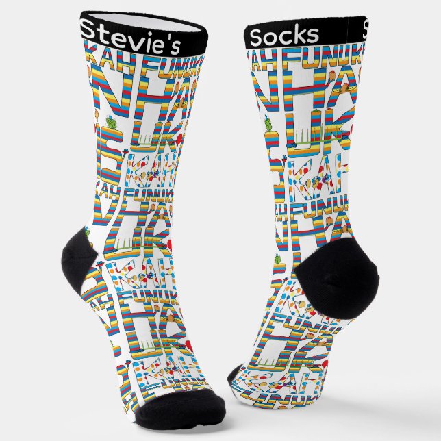 Hanukkah Socks "Happy Hanukkah Funukkah" Socken (Gewinkelt)