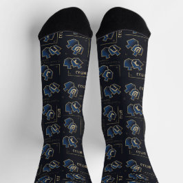 Hanukkah Socks "Navy Dreidels" Socken