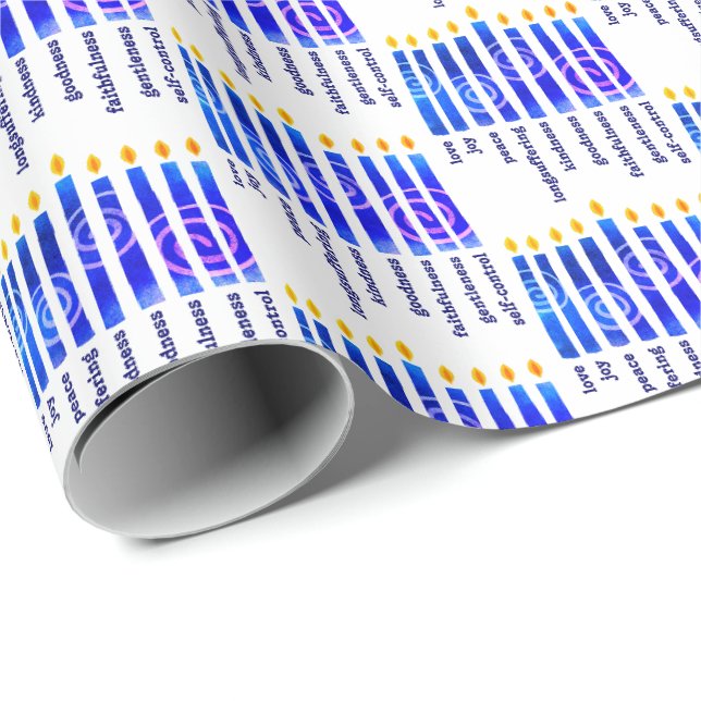 HANUKKAH Spirituelles Obst Christlich Geschenkpapier (Rolleneckpunkt)