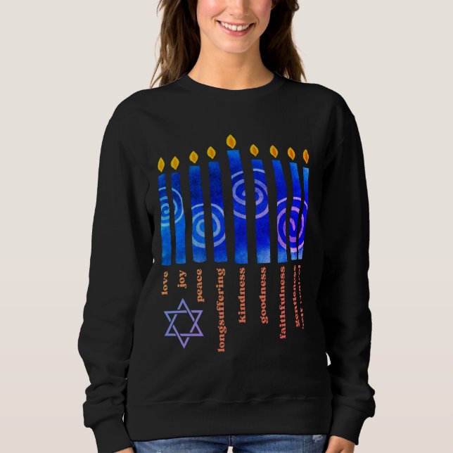 HANUKKAH Spirituelles Obst Christlich Sweatshirt (Vorderseite)