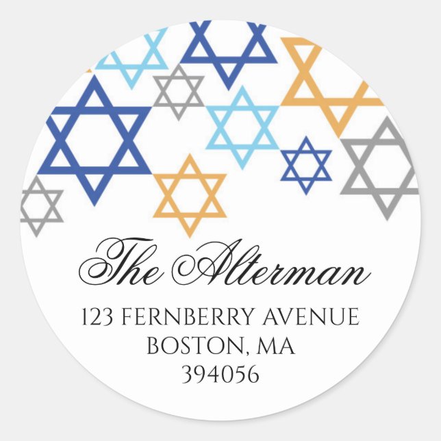 Hanukkah Star des David Umschlag Aufkleber Label (Vorderseite)