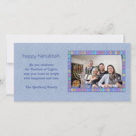 Hanukkah Star Frame Foto Card Feiertagskarte
