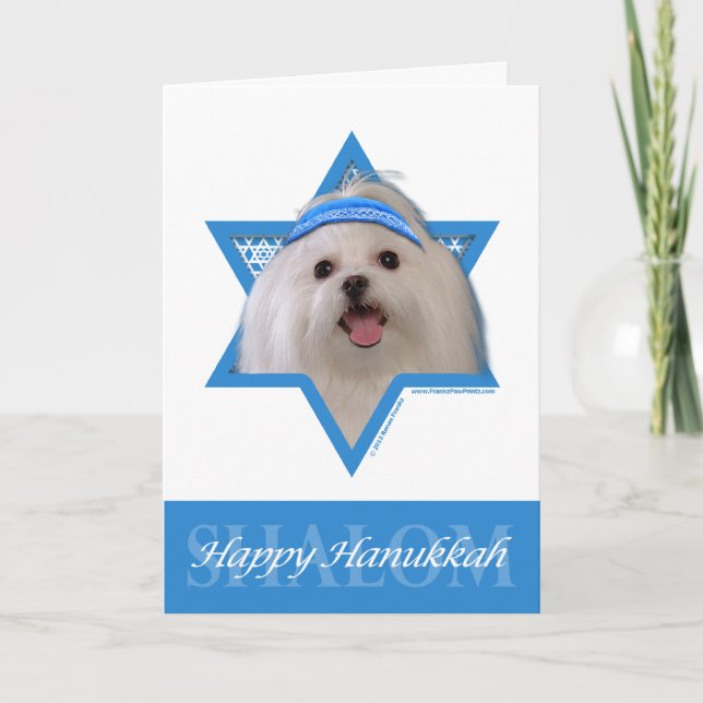 Hanukkah Star von David - Maltesisch Feiertagskarte (Vorderseite)