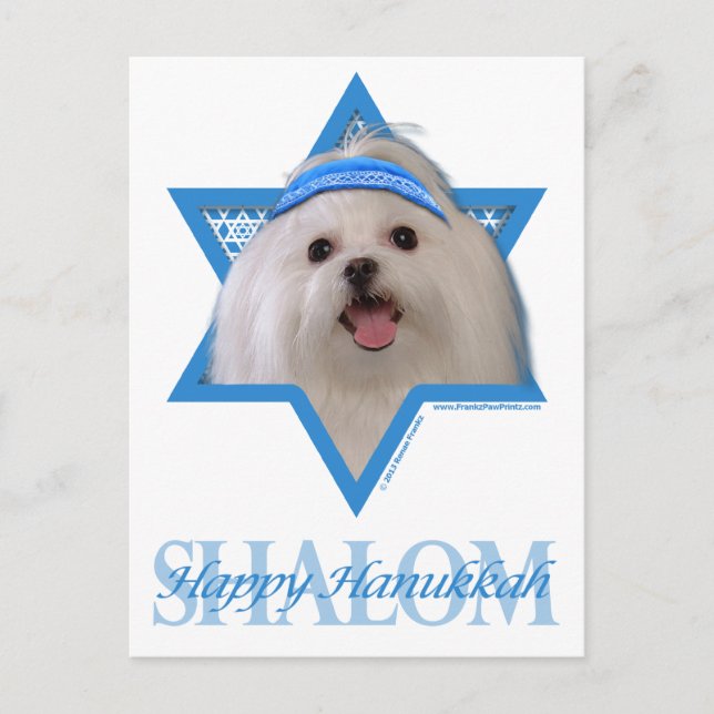Hanukkah Star von David - Maltesisch Feiertagspostkarte (Vorderseite)