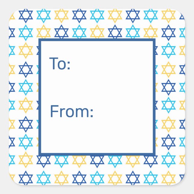 Hanukkah Star von David Quadratischer Aufkleber (Vorderseite)