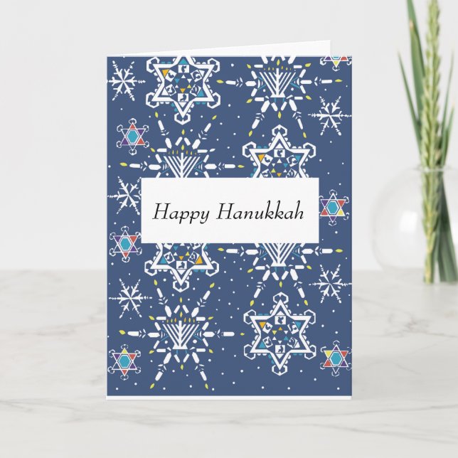 Hanukkah Starflakes Grußkarte Karte (Vorderseite)