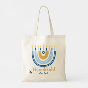 HANUKKAH Stars Menorah Dreidel Tote Bag Tragetasche