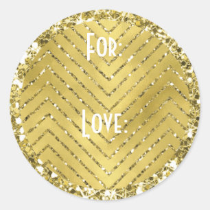 Hanukkah Stickers (1 1/2" oder 3") "Zickzack Gold"