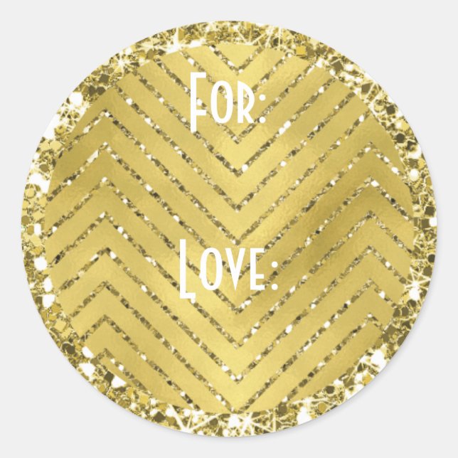 Hanukkah Stickers (1 1/2" oder 3") "Zickzack Gold" (Vorderseite)