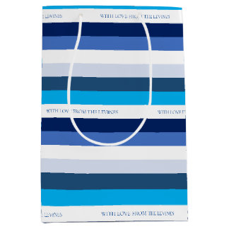 Hanukkah Stripe Personalisiert Mittlere Geschenktüte