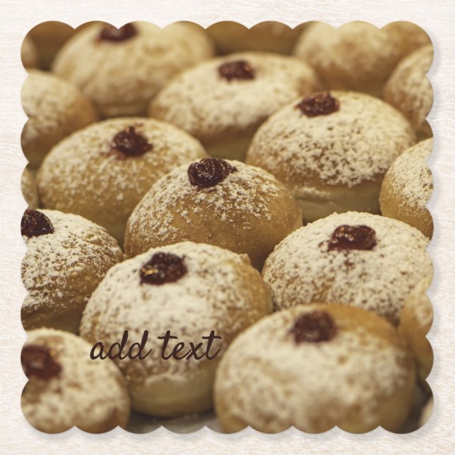 Hanukkah Sufganiyot (Jelly Doughnut) Untersetzer (Vorderseite)