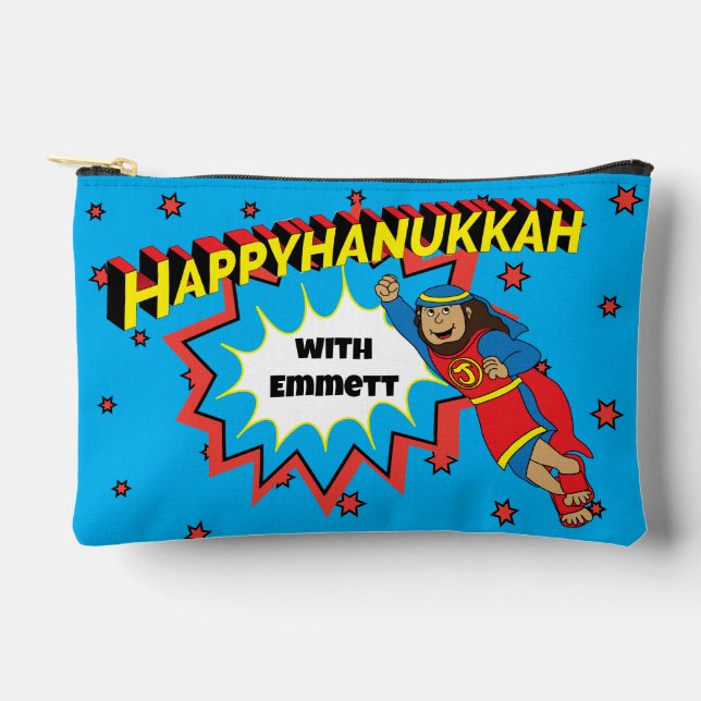 Hanukkah Super Judah Dreidel Zubehörtasche (Vorderseite)
